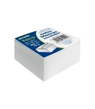 TACO NOTAS ENCOLADO DOHE BLANCO 90x90mm