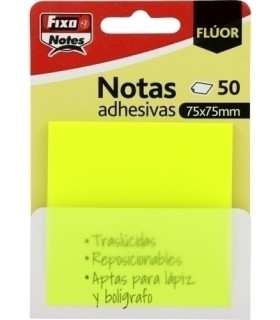 TACO NOTAS FIXO 50h 75x75 TRANS.AMARILLO