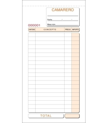 TALONARIO CAMAREROS 1/3 DUPLICADO LOAN