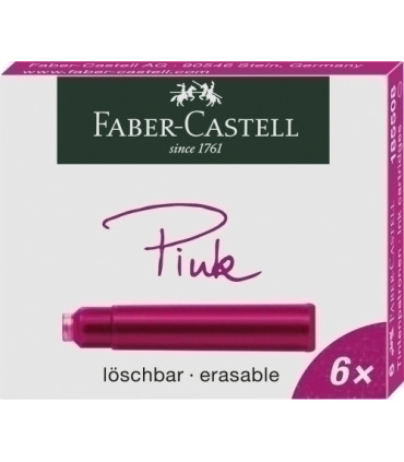 TINTA ESTILOG.FABER CAJA 6 CART.ROSA