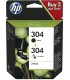 CART.IJ.HP 3JB05AE Nº304 NEGRO+COLOR PAC