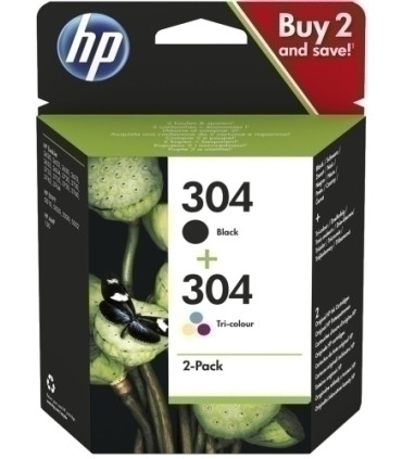 CART.IJ.HP 3JB05AE Nº304 NEGRO+COLOR PAC