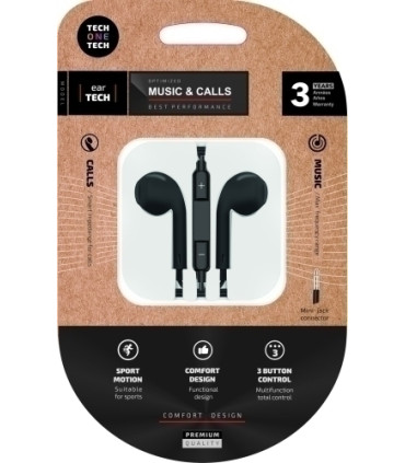 AURICULARES TECHONE BOTON MINI JACK NEGR