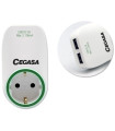 ENCHUFE ADAPTADOR CEG. SCHUKO + 2 USB