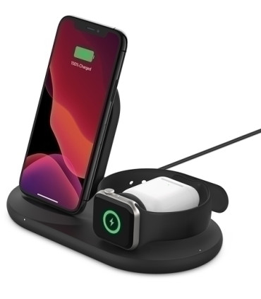 CARGADOR INALAMBRICO BELKIN 3x1 NEGRO