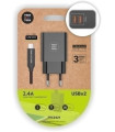 CARGADOR TECHONE DOBLE + CABLE MICRO-USB