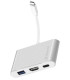 HUB SILVER HT USB-C A 3 EN 1