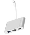 HUB SILVER HT USB-C A 3 EN 1