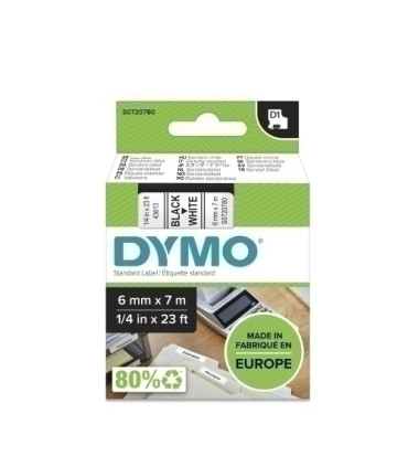 CINTA ROT.DYMO LM D1 7m  6 NEGR.s/BLANCO