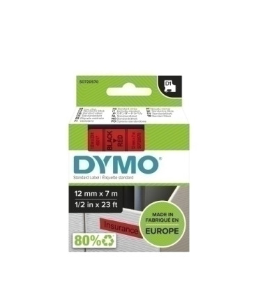 CINTA ROT.DYMO LM D1 7m 12 NEGR.s/ROJO