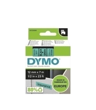 CINTA ROT.DYMO LM D1 7m 12 NEGR.s/VERDE