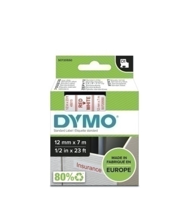 CINTA ROT.DYMO LM D1 7m 12 ROJO s/BLANCO