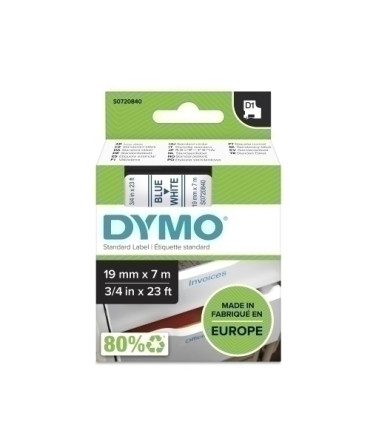 CINTA ROT.DYMO LM D1 7m 19 AZUL s/BLANCO