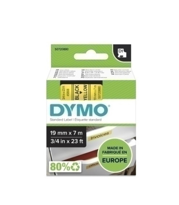 CINTA ROT.DYMO LM D1 7m 19 NEGR.s/AMAR.