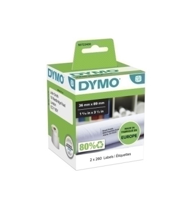 ETIQ.DYMO LW  36x89mm PACK 2 RL.260 DIR.