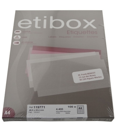 ETIQUETAS ADH.IMPR. ETIBOX A4 BLANCA CAJ