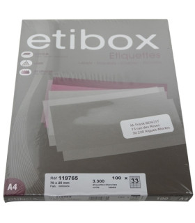ETIQUETAS ADH.IMPR. ETIBOX A4 BLANCA CAJ