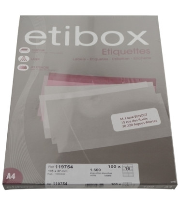 ETIQUETAS ADH.IMPR. ETIBOX A4 BLANCA CAJ