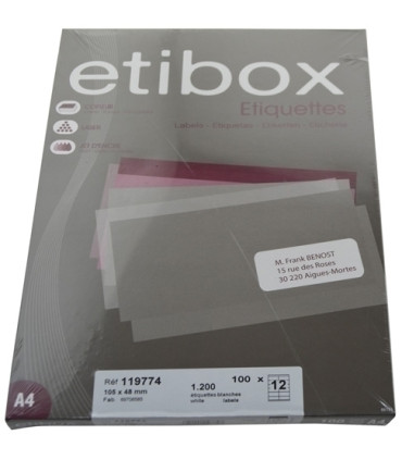 ETIQUETAS ADH.IMPR. ETIBOX A4 BLANCA CAJ
