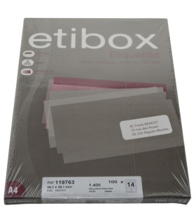 ETIQUETAS ADH.IMPR. ETIBOX A4 BLANCA CAJ