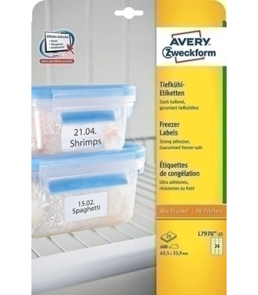 ETIQ.IMP.AVERY L7970 25h CONGEL.63,5x33,