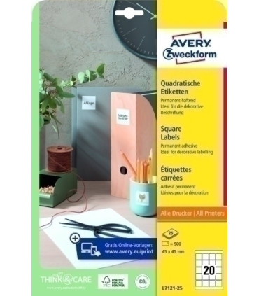 ETIQ.IMP.AVERY L7121 25h CODIGO QR 45x45