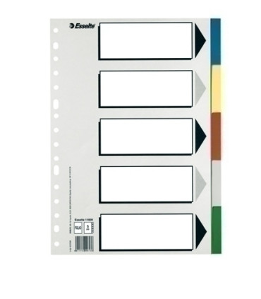SEPARADORES ESSELTE PP Fº  5 ps.IND.B/N