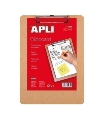 CARP.PINZA PORTABLOCS APLI A4 MADERA