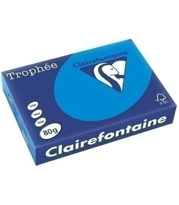 PAPEL COLOR A4 TROPHEE 80g 500h AZUL TUR