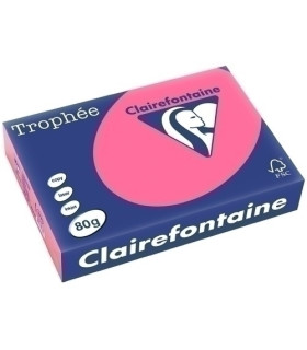 PAPEL COLOR A4 TROPHEE 80g 500h ROSA FUC