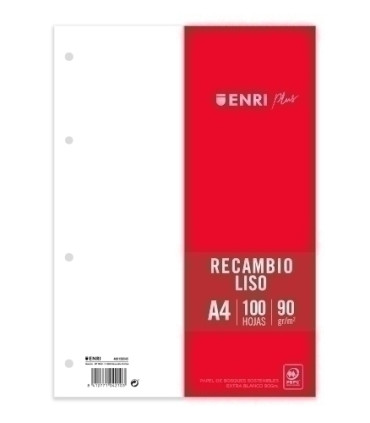 RECAMBIO ENRI PLUS A4 100h 4 TAL. LISO