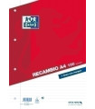 RECAMBIO OXF. A4 100h 4 TAL. HZTL. ROJO