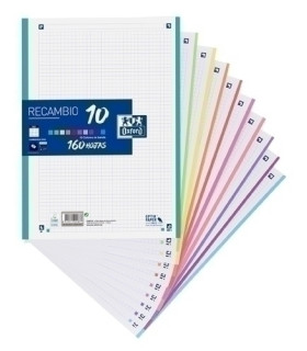 RECAMBIO OXF. COLOR 10 A4 160h 4 TAL. CD