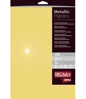 PAPEL METALIZAD.A4 APLI 130g 10h ORO