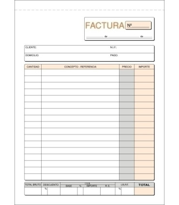 TALONARIO FACTURAS 4º NATU DUPLI LOAN