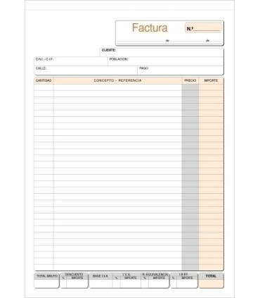 TALONARIO FACTURAS Fº NATU DUPLI LOAN