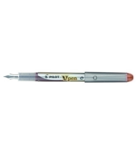 PLUMA PILOT V-PEN SILVER tinta ROJA