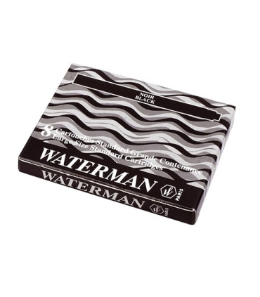 TINTA ESTILOG.WATERMAN 8 CART.NEGRO