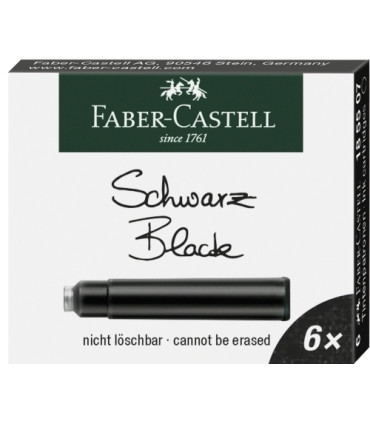 TINTA ESTILOG.FABER CAJA 6 CART.NEGRO