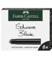 TINTA ESTILOG.FABER CAJA 6 CART.NEGRO