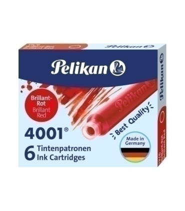 TINTA ESTILOG.PELIKAN 6 CART.TP/6 ROJO