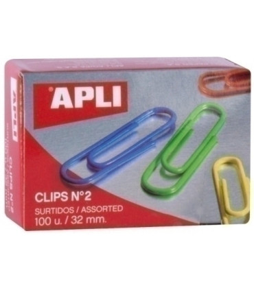 CLIP COLOR APLI Nº2 PLAST.Cj.100