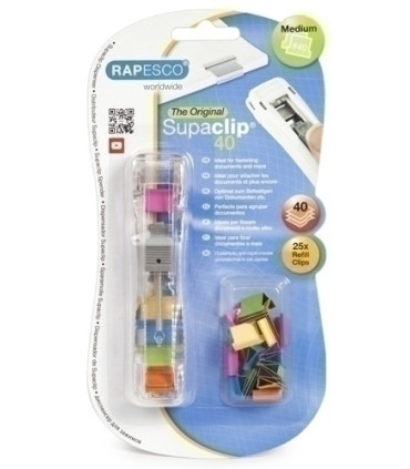 PORTA CLIPS RAPESCO  SUPACLIP 40 COLOR