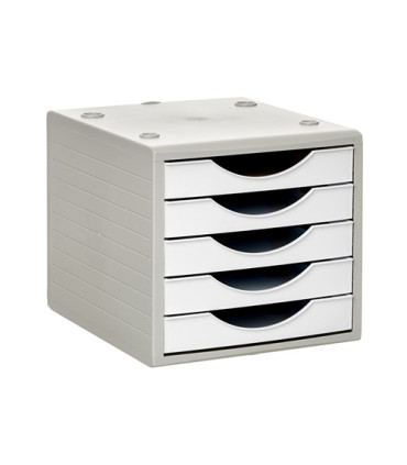 MODULO 5 CAJONES GRIS/BLANCO