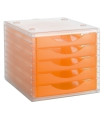 MODULO 5 CAJONES CRISTAL/NARANJA