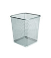 PAPELERA FOROFIS METAL CUADRADA PLATA