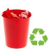 PAPELERA PLASTICO CERRADA ROJA