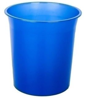 PAPELERA PLASTICO CERRADA TRASL.AZUL MAR