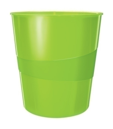 PAPELERA PLASTICO LEITZ WOW 15L VERDE