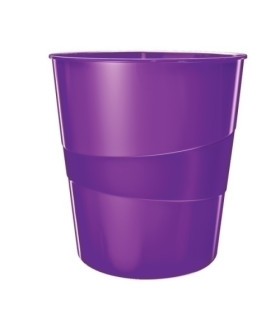 PAPELERA PLASTICO LEITZ WOW 15L VIOLETA